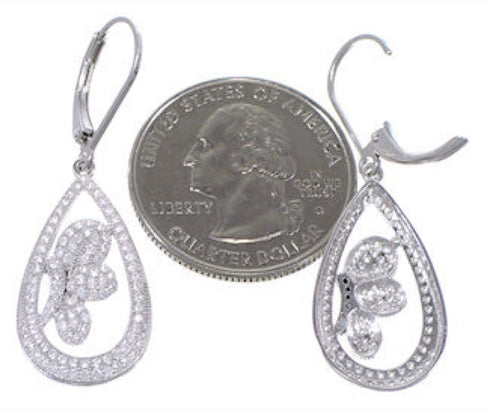 Cubic Zirconia Sterling Silver Post Dangle Earrings Jewelry AS55301